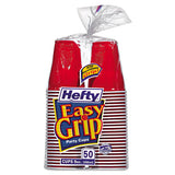 Easy Grip Disposable Plastic Party Cups, 9 Oz, Red, 50-pack