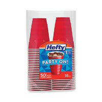 Easy Grip Disposable Plastic Party Cups, 18 Oz, Red, 50-pack, 8 Packs-carton