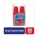 Easy Grip Disposable Plastic Party Cups, 18 Oz, Red, 50-pack, 8 Packs-carton