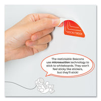 Beacons Smart Stickers For Whiteboards, 2.5" Triangles, Orange, 4-pack