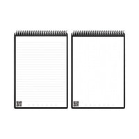 Flip Smart Notepad, Lined-dot Grid Rule, 16 White 8.5 X 11 Sheets, Black Cover