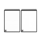 Flip Smart Notepad, Lined-dot Grid Rule, 16 White 8.5 X 11 Sheets, Black Cover