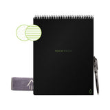 Flip Smart Notepad, Lined-dot Grid Rule, 16 White 8.5 X 11 Sheets, Black Cover