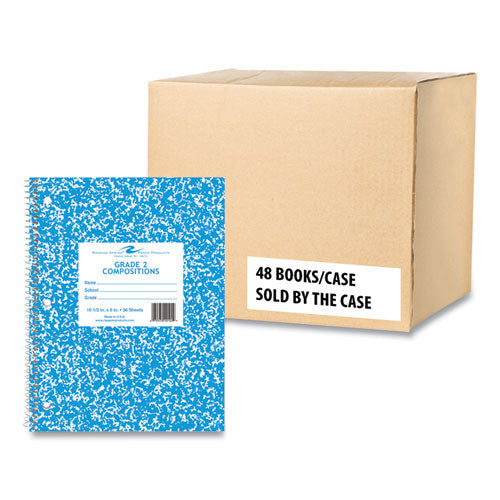 Wirebound Notebook, Grade 2 Manuscript Format, Blue Marble Cover, (36) 10.5 X 8 Sheets, 48/ct, Ships In 4-6 Business Days