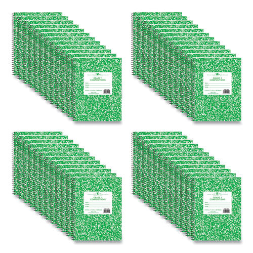 Wirebound Composition Book, 1 Subject, Manuscript Format, Green Cover, (36) 9.75 X 7.5 Sheet, 48/ct, Ships In 4-6 Bus Days