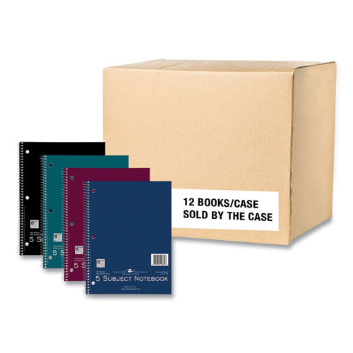Subject Wirebound Notebook, 5-subject, Medium/college Rule, Asst Cover, (180) 10.5 X 8 Sheets, 12/ct, Ships In 4-6 Bus Days