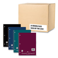 Subject Wirebound Notebook, 1-subject, Medium/college Rule, Asst Cover, (80) 11 X 8.5 Sheets, 24/ct, Ships In 4-6 Bus Days