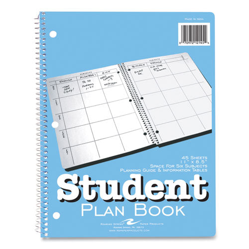 Student Plan Book, 11 X 8.5, Blue-white