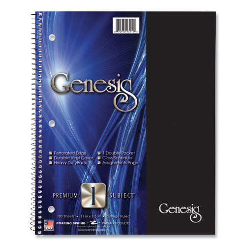Genesis Notebook, 1-subject, Medium/college Rule, Randomly Asst Cover Color, (100) 11x9 Sheets, 12/ct, Ships In 4-6 Bus Days