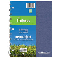 Environotes Biobased Notebook, 1 Subject, Medium-college Rule, Assorted Earthtones Covers, 11 X 8.5, 70 Sheets