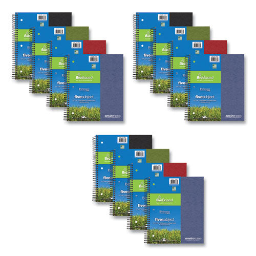 Earthtones Biobased  5 Subject Notebook, Med/college Rule, Random Asst Covers, (160) 11x9 Sheets, 12/ct,ships In 4-6 Bus Days