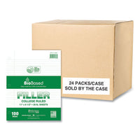Filler Paper, 3-hole, 8.5 X 11, College Rule, 100 Sheets/pack, 24 Packs/carton, Ships In 4-6 Business Days