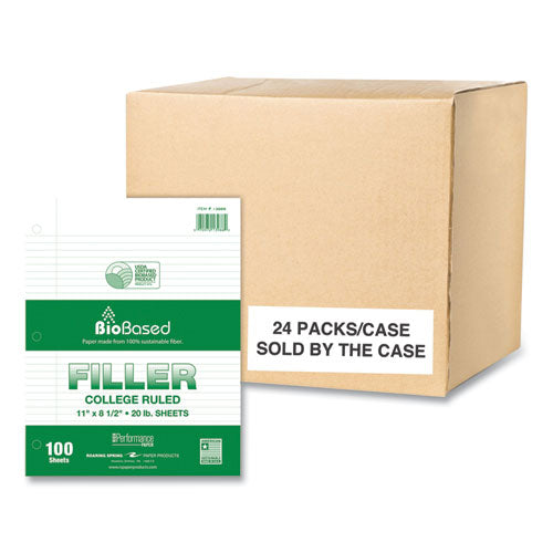 Filler Paper, 3-hole, 8.5 X 11, College Rule, 100 Sheets/pack, 24 Packs/carton, Ships In 4-6 Business Days