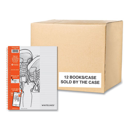 Whitelines Notebook, Medium/college Rule, Gray/orange Cover, (70) 8.5 X 11 Sheets, 12/carton, Ships In 4-6 Business Days