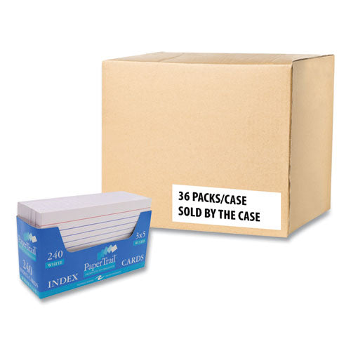 Trayed Index Cards, Narrow Rule, 3 X 5, 240 Cards/tray, 36/carton, Ships In 4-6 Business Days