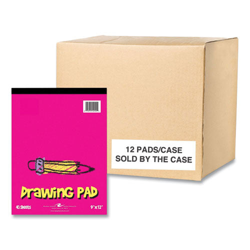 Kids Drawing Pad, 40 White 9 X 12 Sheets, 12/carton, Ships In 4-6 Business Days