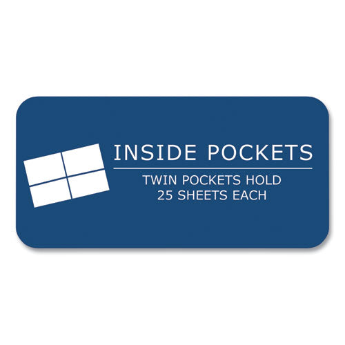 Pocket Folder With 3 Fasteners, 0.5" Capacity, 11 X 8.5, Dark Blue, 25/box, 10 Boxes/carton, Ships In 4-6 Business Days