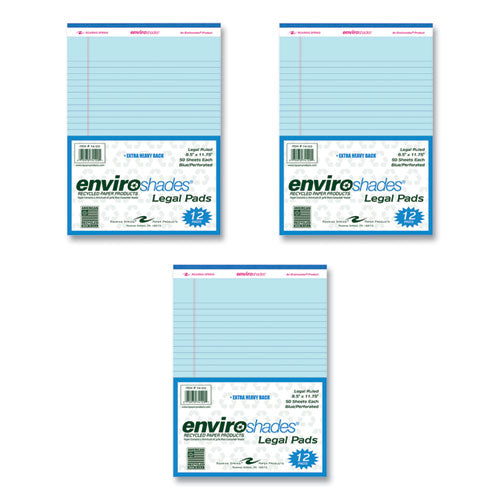 Enviroshades Legal Notepads, 50 Blue 8.5 X 11.75 Sheets, 72 Notepads/carton, Ships In 4-6 Business Days