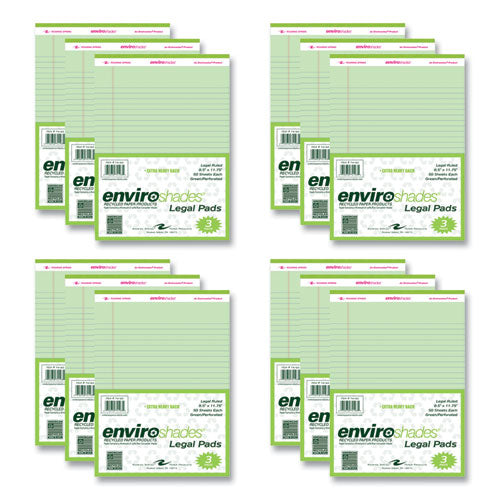 Enviroshades Legal Notepads, 50 Green 8.5 X 11.75 Sheets, 72 Notepads/carton, Ships In 4-6 Business Days