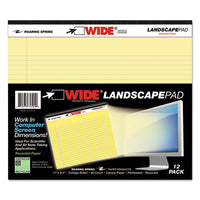 Wide Landscape Format Writing Pad, Medium-college Rule, 11 X 9.5, Canary, 40 Sheets