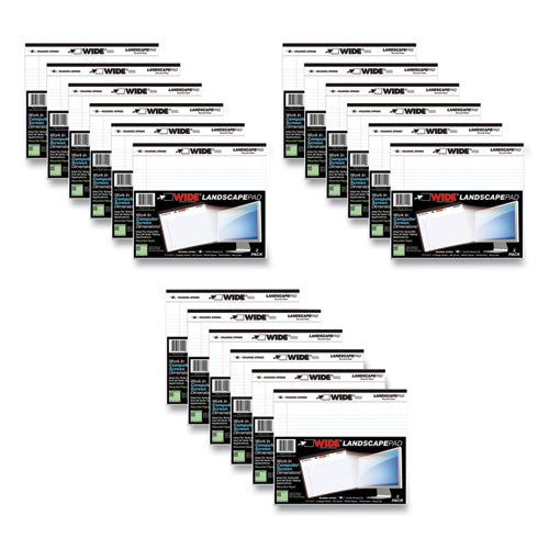 Wide Landscape Format Writing Pad, Medium/college Rule, 40 White 11 X 9.5 Sheets, 18/carton, Ships In 4-6 Business Days