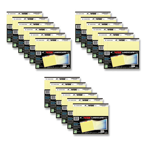 Wide Landscape Format Writing Pad, Medium/college Rule, 40 Canary 11 X 9.5 Sheets, 18/carton, Ships In 4-6 Business Days