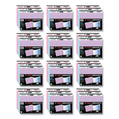 Wide Landscape Format Writing Pad, Medium/college Rule, 40 Assorted Colors 11 X 9.5 Sheets, 12/ct, Ships In 4-6 Business Days