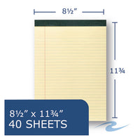 Recycled Legal Pad, Wide-legal Rule, 8.5 X 11, Canary, 40 Sheets, Dozen
