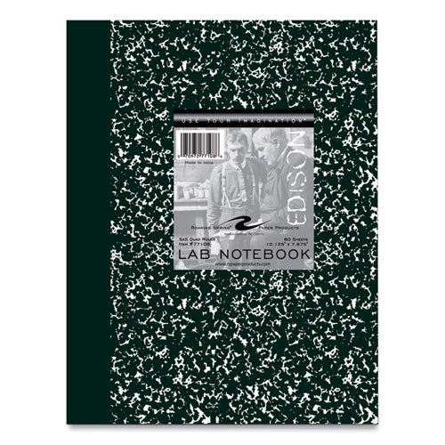Lab And Science Notebook, Quadrille Rule (5 Sq In), Green Marble Cover, (60) 10.13 X 7.88 Sheets, 24/ct,ships In 4-6 Bus Days