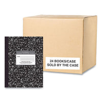 Hardcover Composition Book, Quadrille 5 Sq/in Rule, Black Marble Cover, (80) 10.25 X 7.88 Sheet, 24/ct, Ships In 4-6 Bus Days