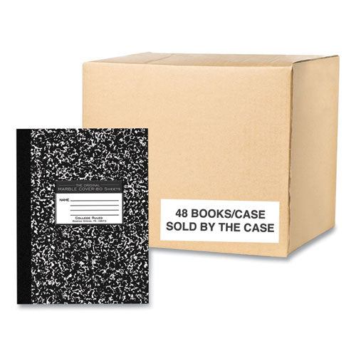 Flexible Cover Composition Book, Med/college Rule, Black Marble Cover, (80) 10.25 X 7.88 Sheet, 48/ct, Ships In 4-6 Bus Days