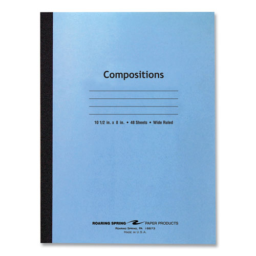 Flexible Cover Composition Notebook, Wide/legal Rule, Blue Cover, (48) 10.5 X 8 Sheets, 72/carton, Ships In 4-6 Business Days