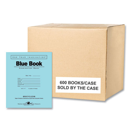 Recycled Exam Book, Wide/legal Rule, Blue Cover, (8) 8.5 X 7 Sheets, 600/carton, Ships In 4-6 Business Days