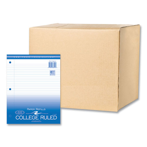 Loose Leaf Paper, 8.5 X 11, 3-hole Punched, College Rule, White, 200 Sheets/pack, 24 Packs/carton, Ships In 4-6 Business Days