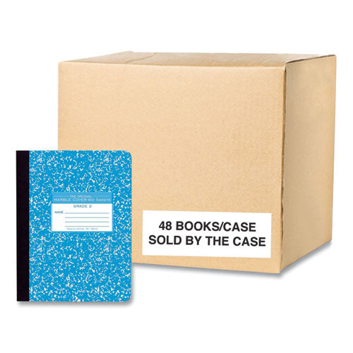 Ruled Composition Book, Grade 2 Manuscript Format, Blue Marble Cover, (80) 9.75 X 7.5 Sheet, 48/ct, Ships In 4-6 Bus Days