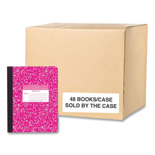 Ruled Composition Book, Grade 3 Manuscript Format, Magenta Marble Cover, (80) 9.75 X 7.5 Sheet, 48/ct, Ships In 4-6 Bus Days