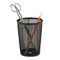 Nestable Jumbo Wire Mesh Pencil Cup, 4 3-8 Dia. X 5 2-5, Black