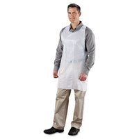 Poly Apron, White, 24 In. W X 42 In. L, One Size Fits All, 1000-carton