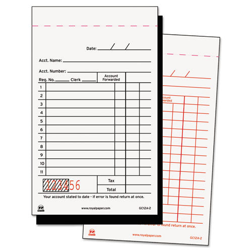 Sales Receipt Book, Carbon Duplicate, 3 2-5 X 5 3-5, 50-book, 100 Books-carton