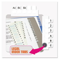 Legal Index Tabs, 1-12-cut Tabs, 1-10, White, 0.44" Wide, 104-pack