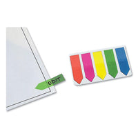 Removable Small Arrow Page Flags, Blue, Green, Orange Pink, Yellow, 125-pack