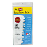 Laser Printable Index Tabs, 1-12-cut Tabs, White, 0.44" Wide, 180-pack