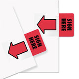 Removable-reusable Page Flags, "sign Here", Red, 50-pack