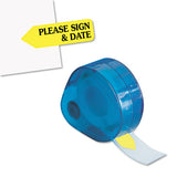 Arrow Message Page Flag Refills, "please Sign & Date", Yellow, 120-roll, 6 Rolls