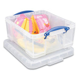 Snap-lid Storage Bin, 4.49 Gal, 11" X 18" X 4", Clear-blue, 4-pack