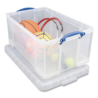 Snap-lid Storage Bin, 16.9 Gal, 17.31" X 28" X 12.25", Clear-blue