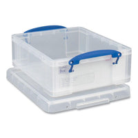 Snap-lid Storage Bin, 2.14 Gal, 11" X 14" X 5", Clear-blue, 5-pack