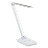 Vamp Led Wireless Charging Lamp, Multi-pivot Neck, 16.75" High, Silver, Ships In 1-3 Business Days