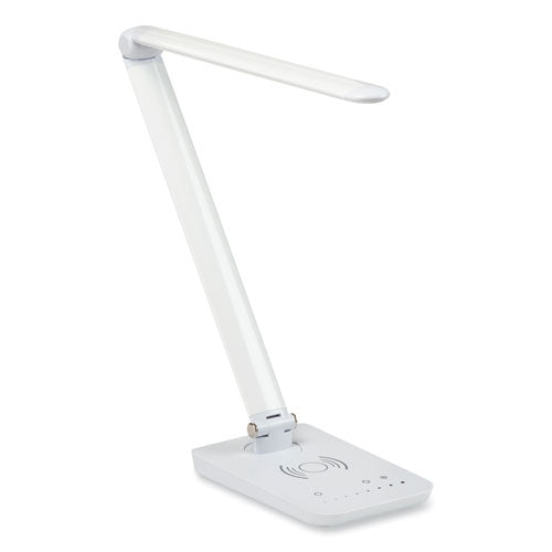 Vamp Led Wireless Charging Lamp, Multi-pivot Neck, 16.75" High, White, Ships In 1-3 Business Days