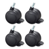 Hard Floor Casters For Alphabetter Desks, 2.5" Wheel, Black, 4/set